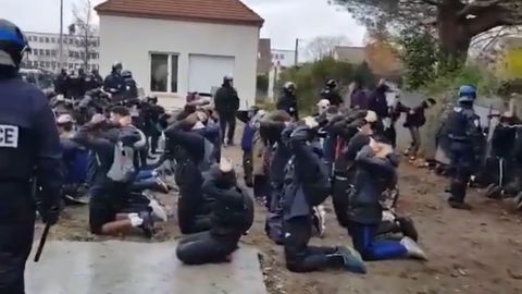 French Police harassing and humiliating young students